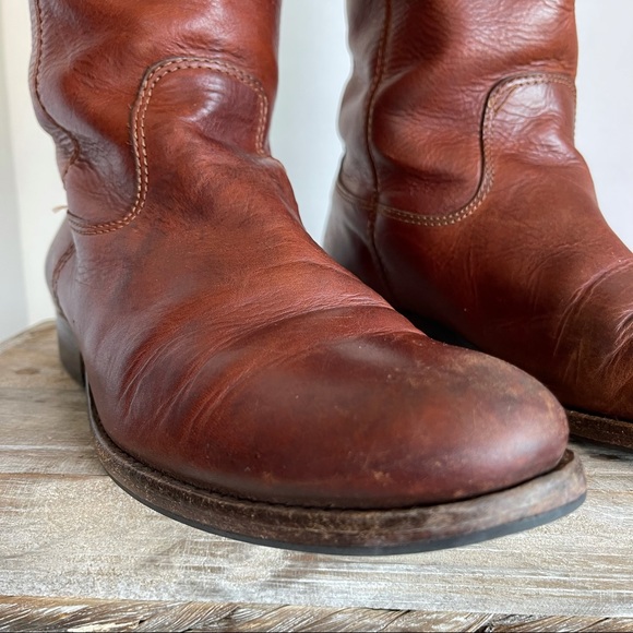 FRYE Cognac Melissa Button Boots/Booties - Picture 6 of 16